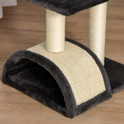 PAWROOM - Kradsestolpe Med Skrabebræt, Mørkegrå, E1 Mdf Sisal Plys, 40X35X72Cm