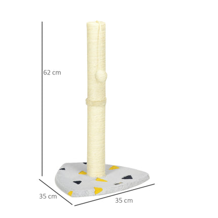 PAWROOM - Cat scratching post, 62 cm jute with ball - light grey/beige