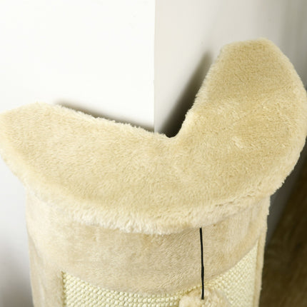 PAWROOM - Hjørne Kradsestolpe 58 Cm Kradsestolpe Til Katte Med Kradsebold, Lavet Af Sisal, Cremehvid