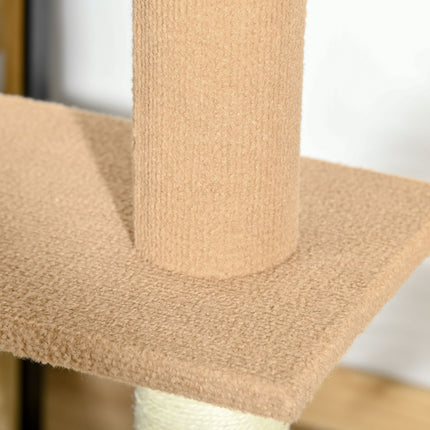 PAWROOM - Cat climbing tree, height adjustable scratching post, khaki