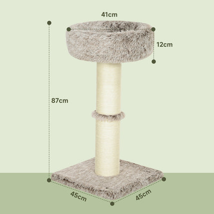 PAWROOM - Cat tree with bed - 87 cm high, sisal, for cats up to 6 kg