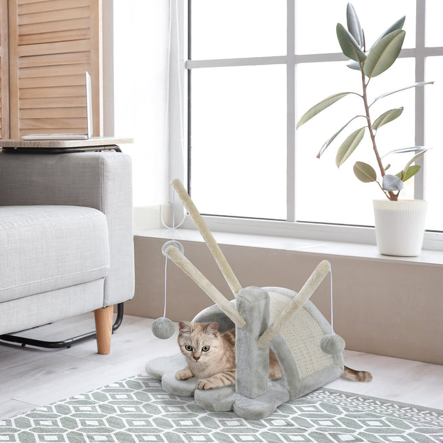 PAWROOM - Kradsestolpe Stabil Kat Kradsestolpe Med Sisal, Klatretræ Til Katte, Lysegrå