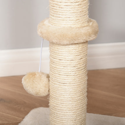 PAWROOM - Cat tree with scratching post and cave, beige, 100 cm high