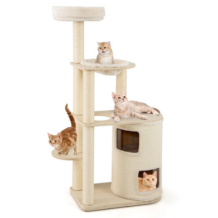 PAWROOM - 151 cm kattetræ med 2-etagers hus og hængekøje