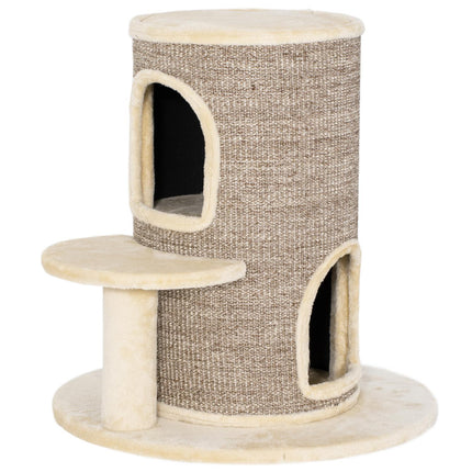 PAWROOM - Cat Tree with 2 Levels, Jump Platform, Beige