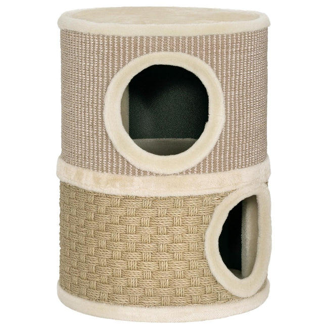 PAWROOM - Kradsetårn til katte, 49 cm, 2 niveauer, plyskant, khaki