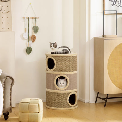 PAWROOM - Kattetårn, 79 cm, 3-etagers sisal kradsetræ