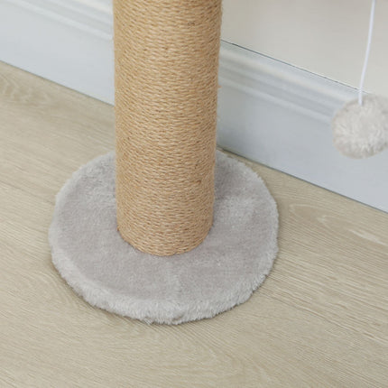 PAWROOM - Cat Tree, 5-Level, Sisal Posts, Plush Fabric, Light Gray