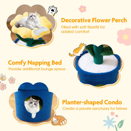 PAWROOM - Cat Tree for Indoor Cats - Flower Perch, Condo, 72 cm