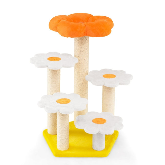 PAWROOM - Cat Tree with Sisal Posts and Plush Flower Platforms