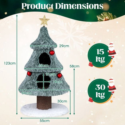 PAWROOM - Julekræbe 122 cm, 2 lejligheder, kradsetræ
