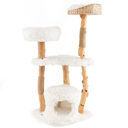 PAWROOM - 124 cm trækattetræ med jute kradsestolper
