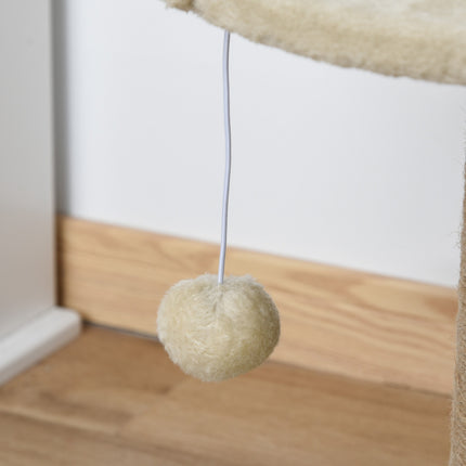 PAWROOM - Lille Kradsestolpe, 49 Cm Kattetræ, Kattekradsestolpe Med Legebold, Liggeflade, Klatretræ Til Katte Op Til 4 Kg, Kattemøbel, Jute, Kaffe