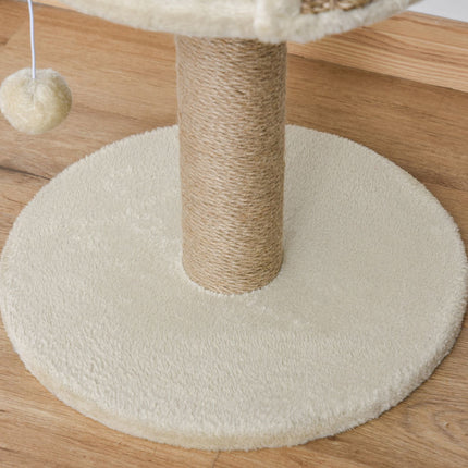 PAWROOM - Lille Kradsestolpe, 49 Cm Kattetræ, Kattekradsestolpe Med Legebold, Liggeflade, Klatretræ Til Katte Op Til 4 Kg, Kattemøbel, Jute, Kaffe