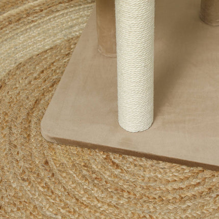 PAWROOM - Kradbestol 86 cm kattetræ med hoppeplatform, seng, legebold, kattekradsestolpe med jute kradsestolpe, til katte op til 7 kg, kaffe