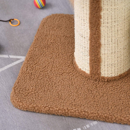 PAWROOM - Kradsestolpe med aftagelige hynder, op til 30 kg, kradsestolpe, kattetræ med platform, stald, sisal, lysebrun, 45x45x91cm