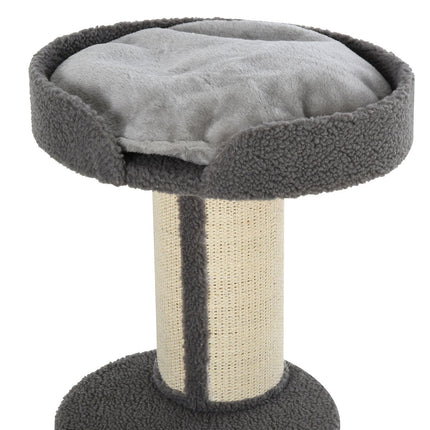 PAWROOM - Kradsestolpe til katte, bæreevne 30 kg, kradsestolpe med platform, stald, sisal, grå