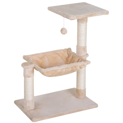 PAWROOM - Cat tree scratching post with sisal and plush hammock 50cm