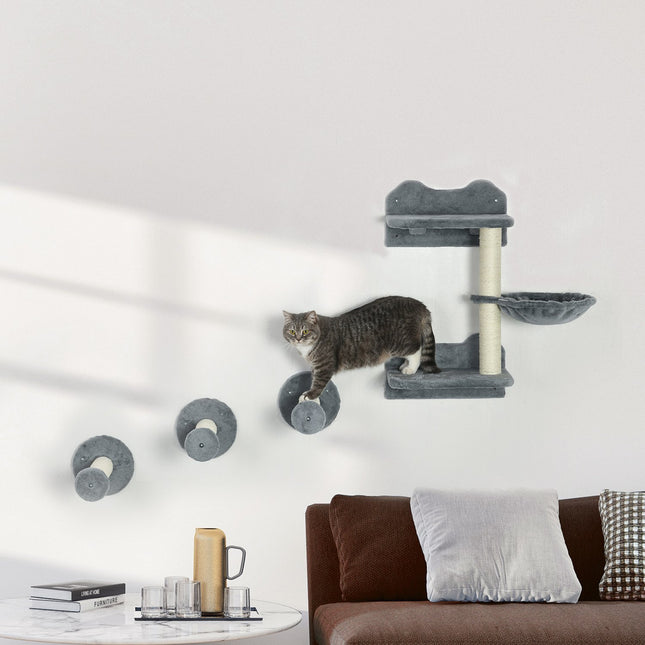 PAWROOM - Dykkertårn & 3 Kradsestolper, Klatrevæg Med Hængekøje