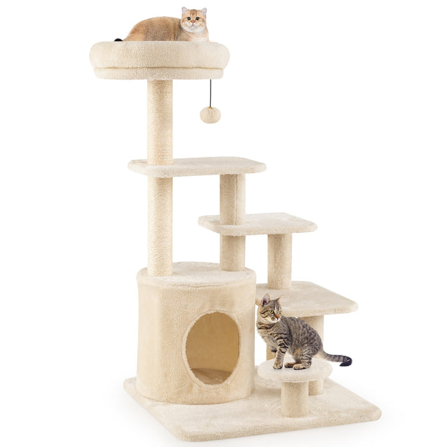 PAWROOM - Kradsetræ i flere niveauer med hule, sisalstolper, 102 cm