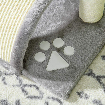 PAWROOM - Cat Scratching Tree with Sisal and Plush, Grey, 35.5x37x46 cm