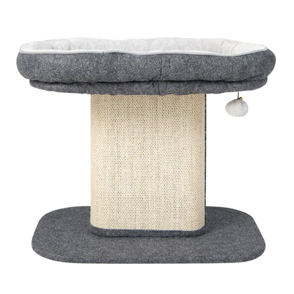PAWROOM - Cat Tree with Plush Seat & Sisal Scratching Board, Gray
