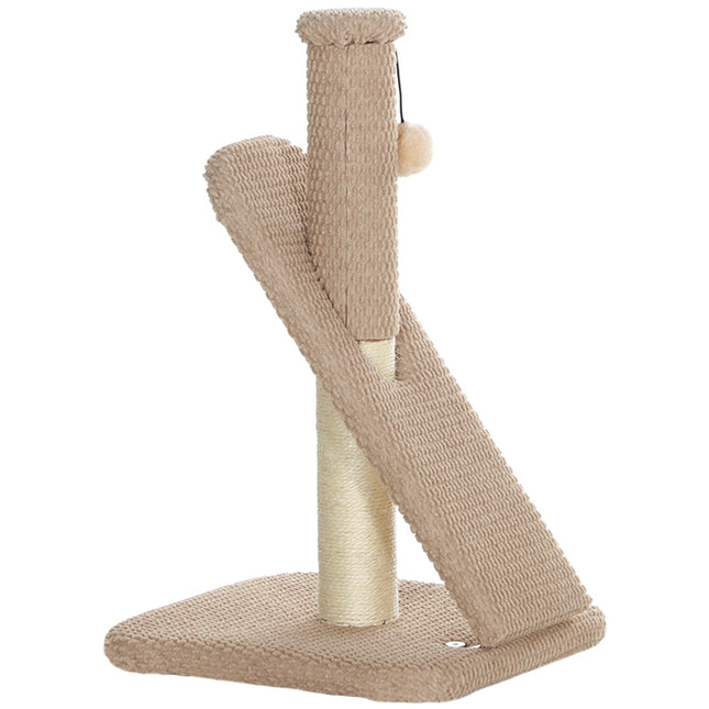 PAWROOM - Kradbestol, 54 cm kradsestolpe, sisal kat kradsestolpe med legebold, kradsestolpe til katte, kat kradsemøbel, indendørs, creme hvid