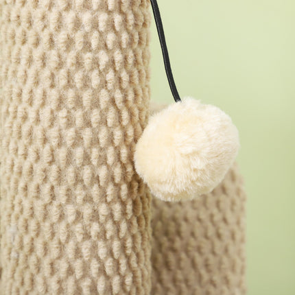 PAWROOM - Kradbestol, 54 cm kradsestolpe, sisal kat kradsestolpe med legebold, kradsestolpe til katte, kat kradsemøbel, indendørs, creme hvid