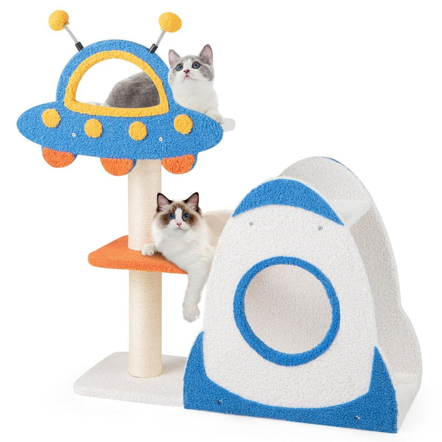 PAWROOM - Kradsestolpe med UFO platform og sisal kradsestolper Katte kradsestolpe Kattetræ klatretræ