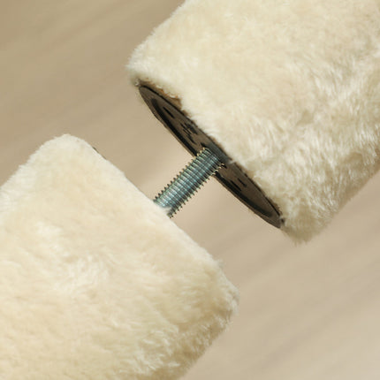 PAWROOM - Kradsestolpe til loftet, kattetræ, 225-275 cm kattekradsestolpe med platforme, kattemøbel med spidsbeskyttelse, cremehvid