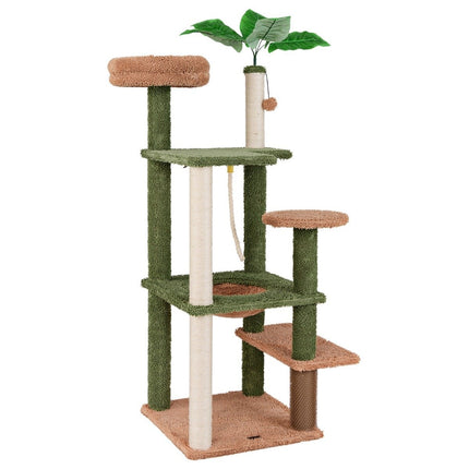 PAWROOM - 152 cm high scratching post for domestic cats, multi-story cat tower with sisal posts