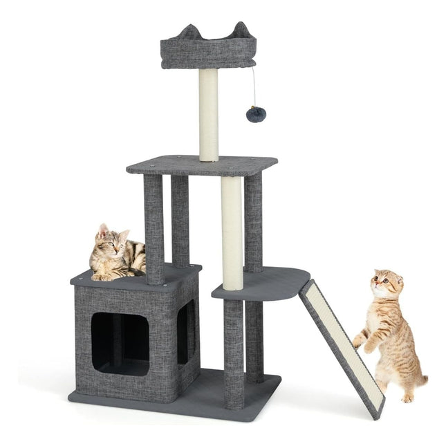 PAWROOM - Kradsetræ med hule, kradsetræer, sisalrampe, bold