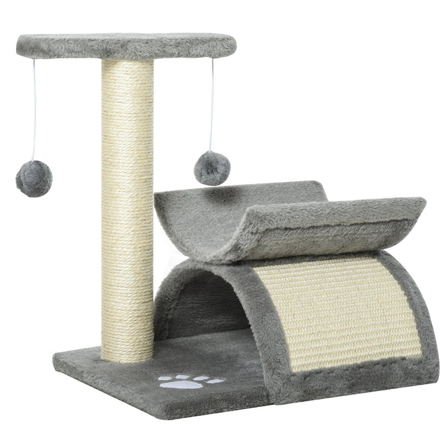 PAWROOM - Kat Kradsestolpe, Lege Og Kradsestolpe Med Legebold, Lys Grå, L40Xb30Xh43 Cm