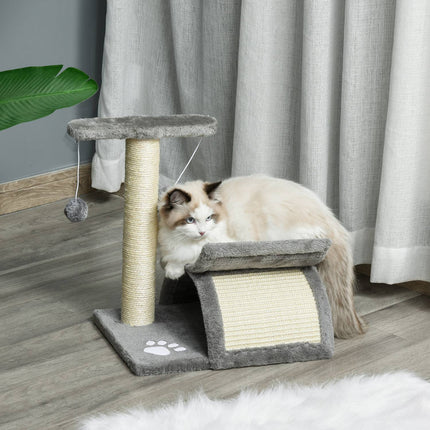 PAWROOM - Cat scratching post with play ball, 40x30x43 cm, light grey