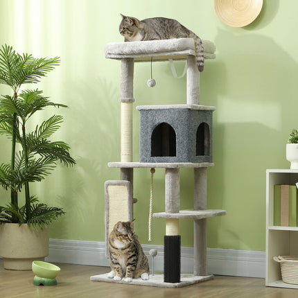 PAWROOM - Cat tree with cave, sisal poles & play ball, 132 cm