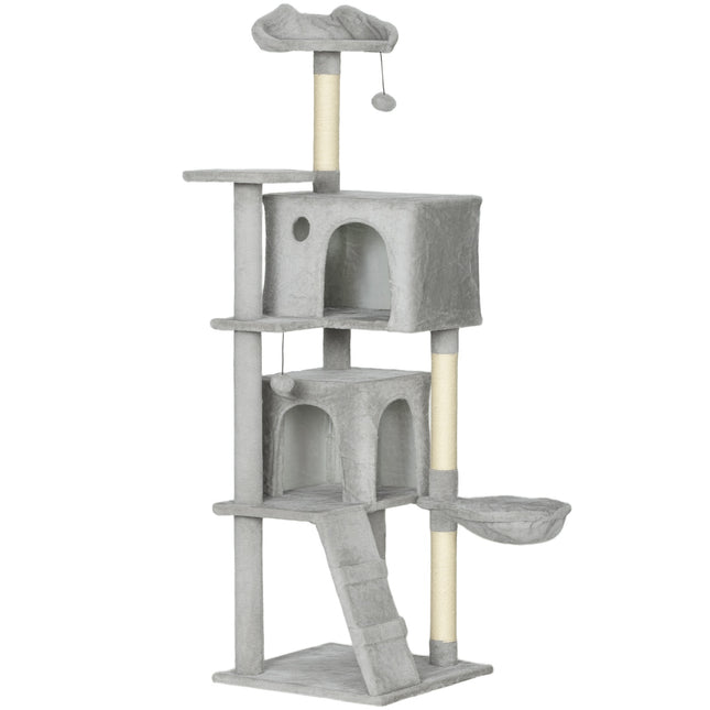 PAWROOM - Kradsetræ 160 cm, i flere niveauer, sisalstolper, hængekøje, platforme