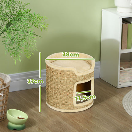 PAWROOM - Cat Tower - 37 cm Sisal barrel, double level, Khaki