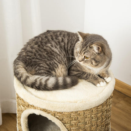 PAWROOM - Cat Scratching Barrel, 3-Level Sisal Plush, 37.5x70 cm