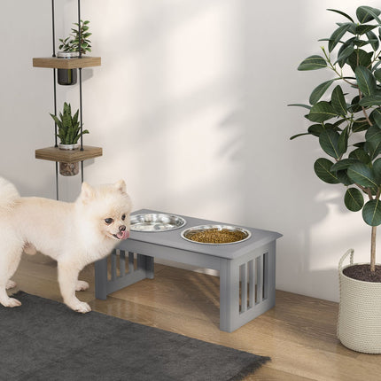 PAWROOM - Raised pet bowls, stainless steel, easy to clean, 2L capacity