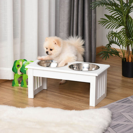 PAWROOM - Hundefoderstation med skåle i rustfrit stål, forhøjet