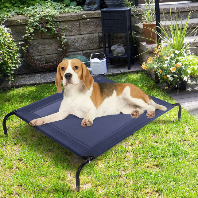 PAWROOM - Hundeseng havehundestol udendørs hundesofa grå 110 x 80 x 18 cm metal