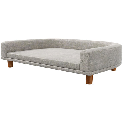 PAWROOM - Dog sofa with cushion, raised design and wooden legs, gray