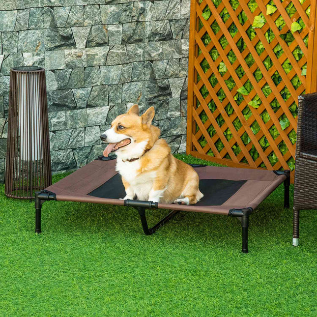 PAWROOM - Hundeseng Udendørs Soveplads, Hundeseng & Hundesofa, Kaffebrun, 92X76X18Cm