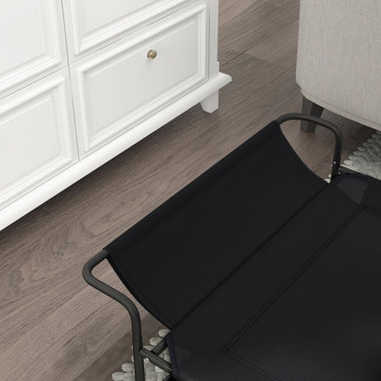 PAWROOM - Udendørs hundeseng, forhøjet hundeseng med åndbart netbetræk, kæledyrsseng til små og mellemstore hunde Sort 91 x 69 x 29 cm