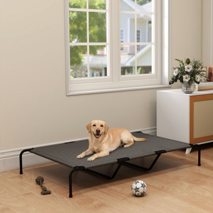 PAWROOM - Høj udendørs hundeseng, stor, åndbar mesh, 23 cm høj