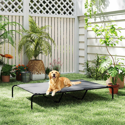 PAWROOM - Høj udendørs hundeseng, stor, åndbar mesh, 23 cm høj