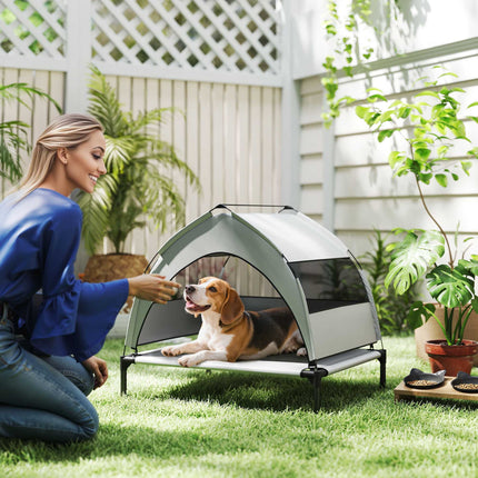 PAWROOM - Forhøjet hundeseng med baldakin, åndbart net, bærbar