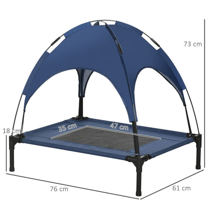 PAWROOM - Pet Bed Udendørs Baldakin Hævet Mesh Uv-Beskyttelse Mørkeblå Medium Hunde