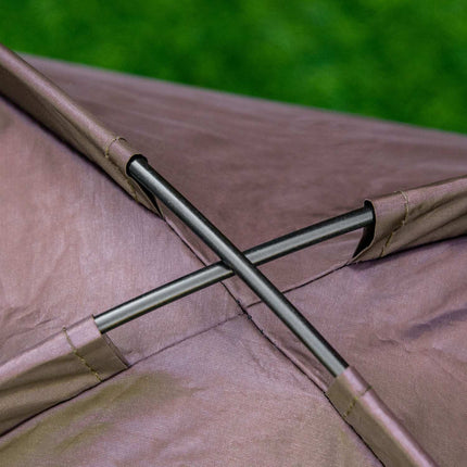 PAWROOM - Elevated outdoor dog bed with canopy, breathable fabric, coffee