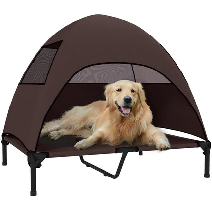 PAWROOM - Outdoor raised dog bed with canopy - large, cooling, washable